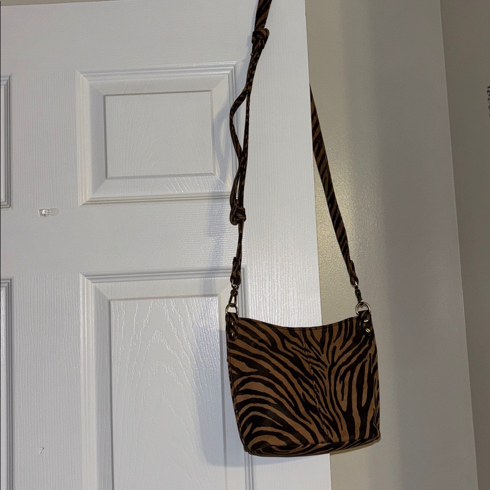 HOBO Zebra Print Crossbody Bag - Brown and Black - Picture 5 of 5